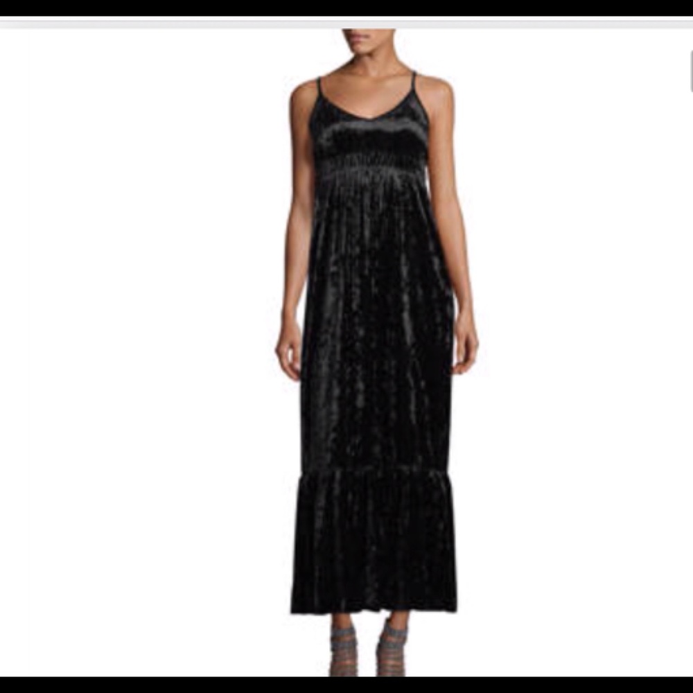 Romeo & Juliet Couture Black Velvet Maxi Dress M